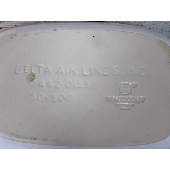 Lot of 5 Vtg Pfaltzgraff United & Delta Airline Service Dishes 7×5 White Ceramic - Picture 4 of 10